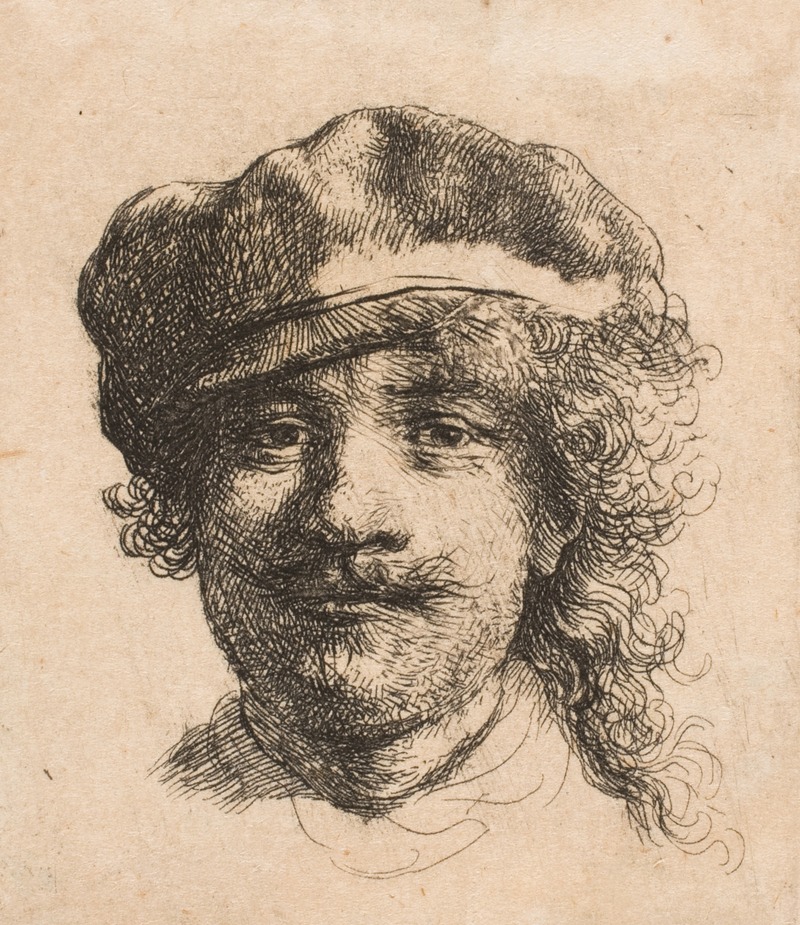Rembrandt wearing a soft cap by Рембрандт ван Рейн, 1629 – 1632 — digital art print download