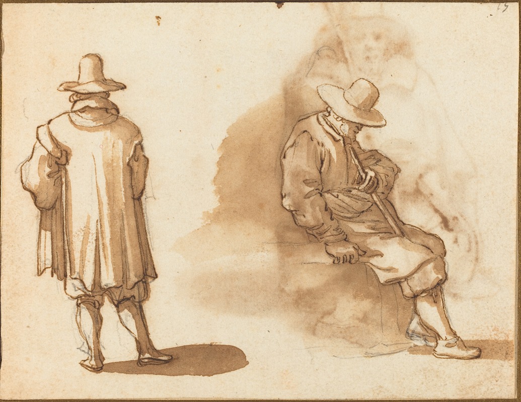 Two Studies of a Man by Remigio Cantagallina — digital art print download