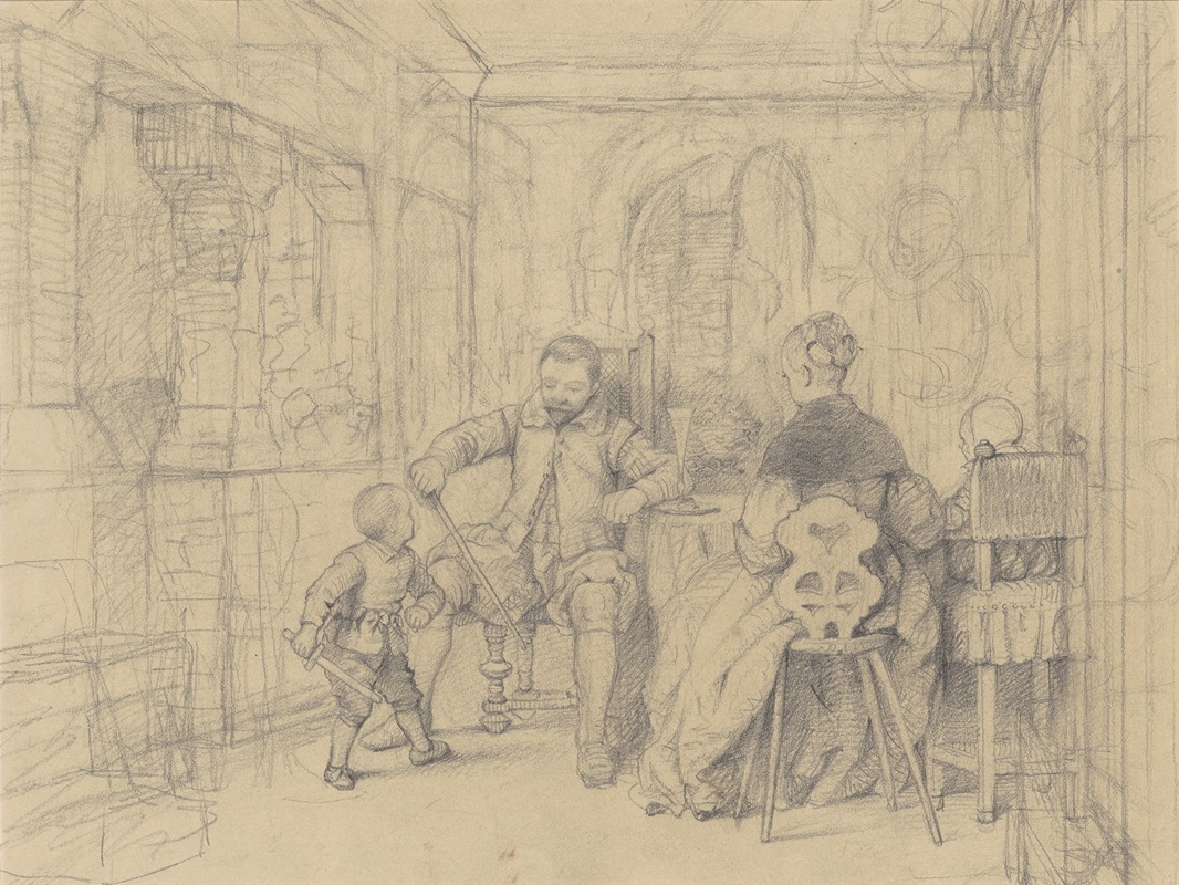 The Fencing Lesson (recto) by Ричард Кейтон Вудвилл — digital art print download