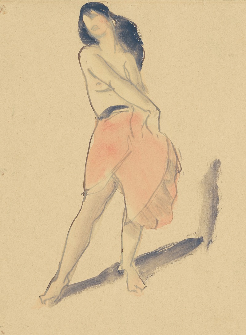 Dancer in a Red Skirt, No. 2 by Роберт Анри, c. 1912 — digital art print download
