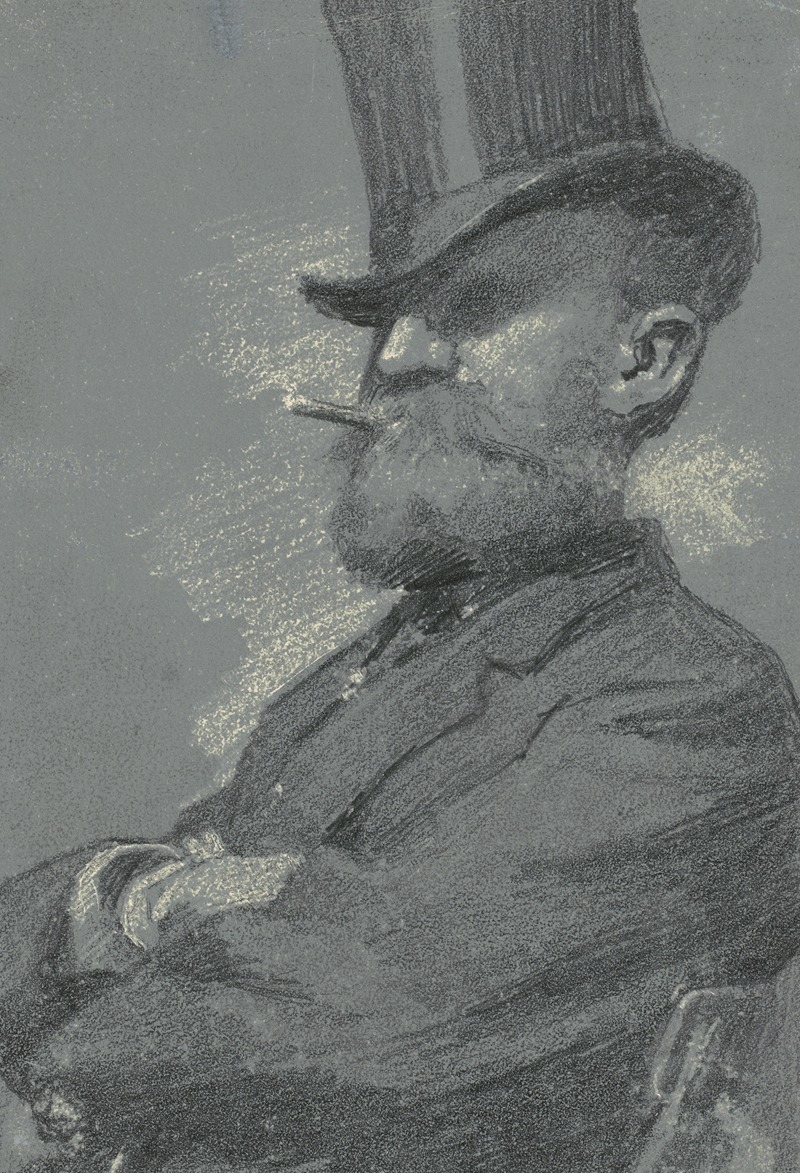 Man in Top Hat, Smoking a Cigar by Роберт Уильям Вонно — digital art print download
