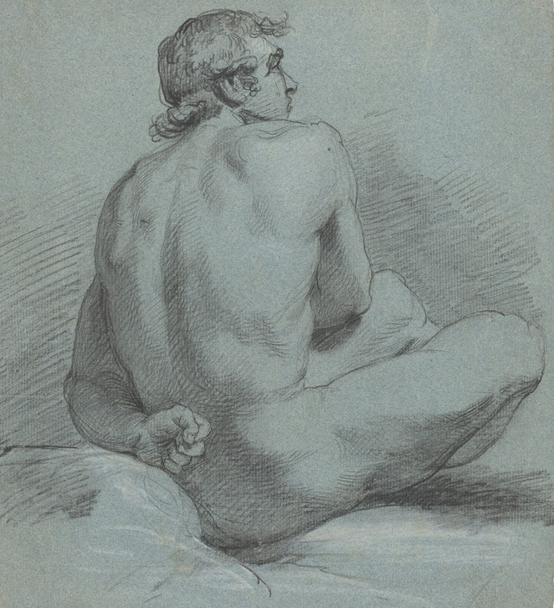 Seated Male Nude by Самуэль Вудфорде — digital art print download