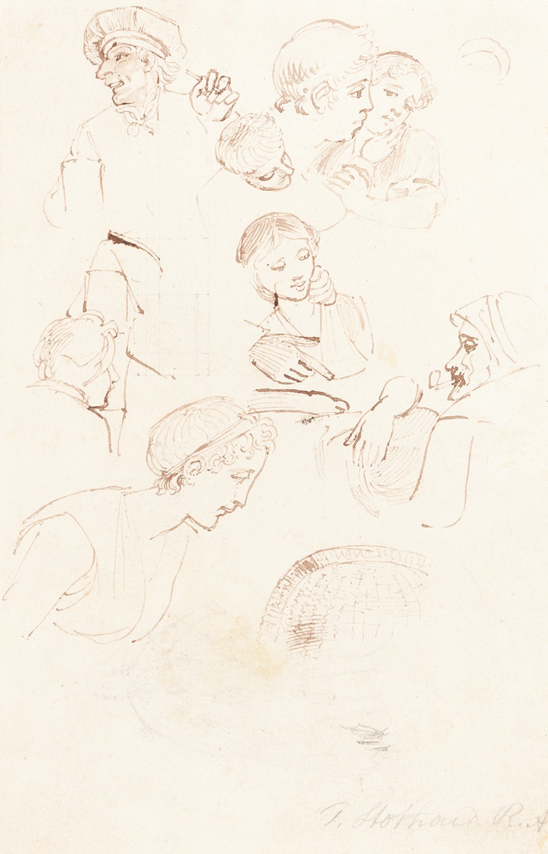 Sheet of Studies by Томас Стотард — digital art print download