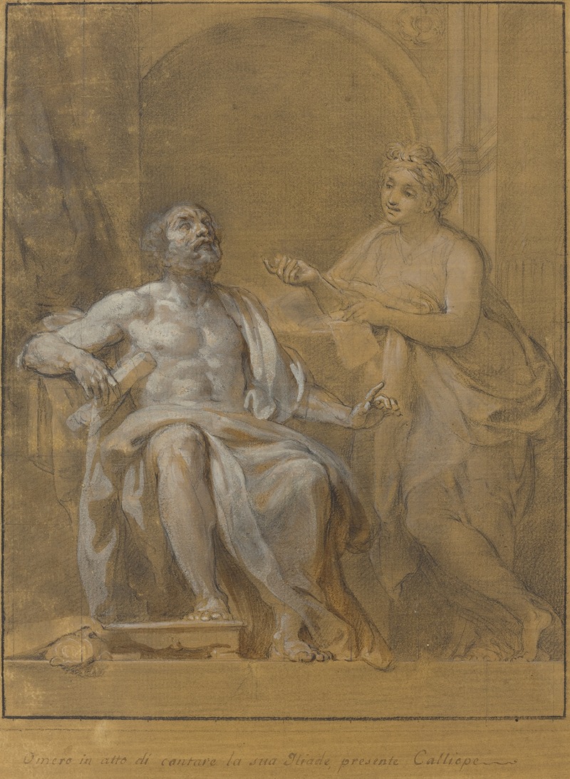 Homer and Calliope by Tommaso Conca, c. 1786 — digital art print download