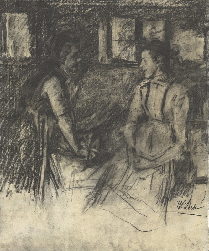 Two Women in the Kitchen by Вильгельм Лейбл, 1895-1897 — digital art print download