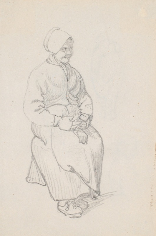 Siddende svensk bondekone by Вильгельм Марстранд, 1851 — digital art print download