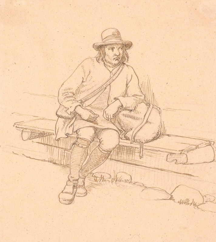 Siddende svensk vandringsmand — Вильгельм Марстранд
