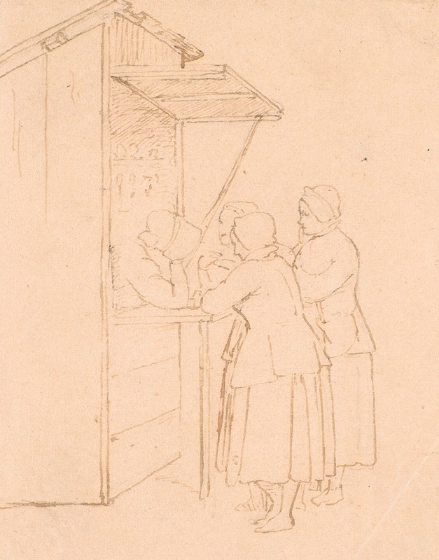 Svenske bondekoner ved en handelsbod — Wilhelm Marstrand