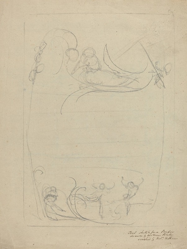 An Armed Man Spurning a Woman (recto) — William Blake