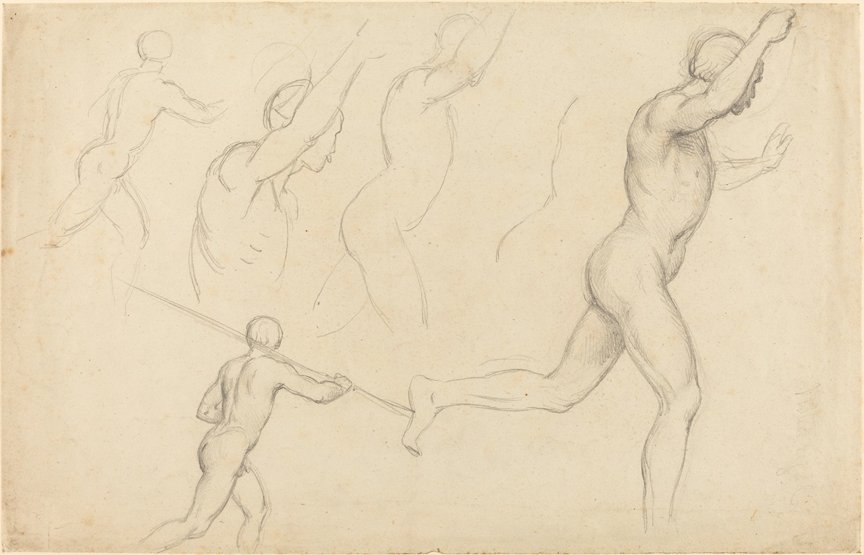 Studies of Men Running by Уильям Этти — digital art print download