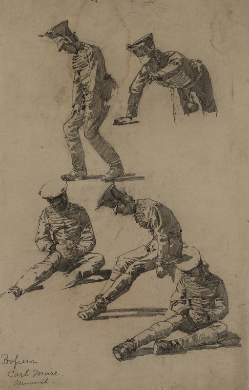 Five Studies of a Soldier by Карл фон Марр — digital art print download