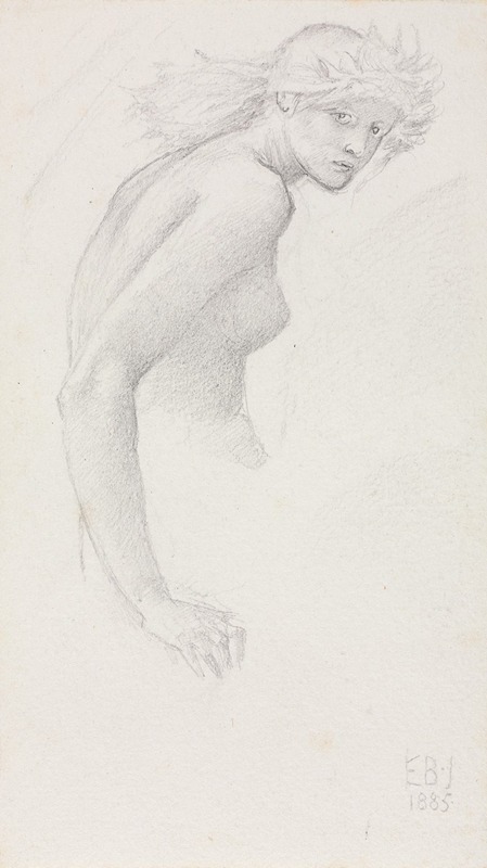 Study of a Female Figure by Сэр Эдвард Коли Берн-Джонс, 1885 — digital art print download