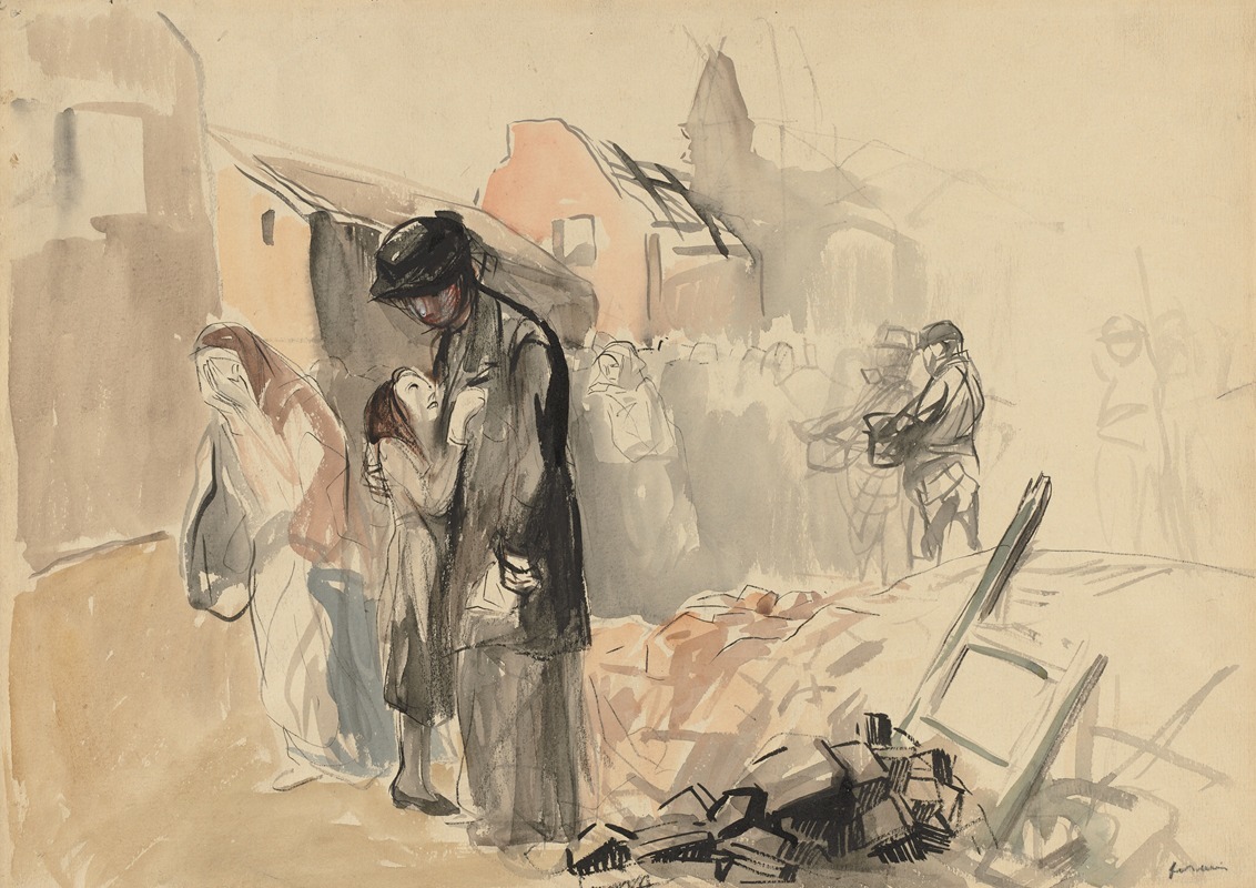 Reconquered Territory (recto) by Jean-Louis Forain, c. 1919 — digital art print download