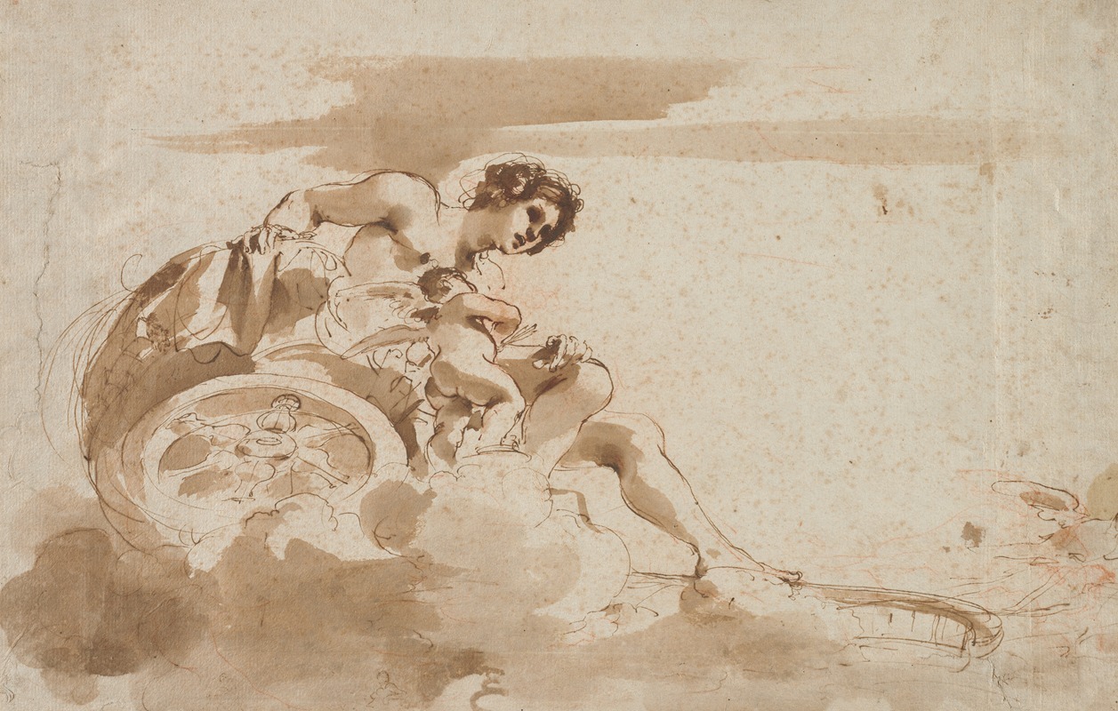 Venus and Cupid in a Chariot — Guercino