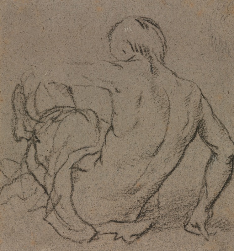 Man Seated on the Ground, Seen from Behind — Anonymous