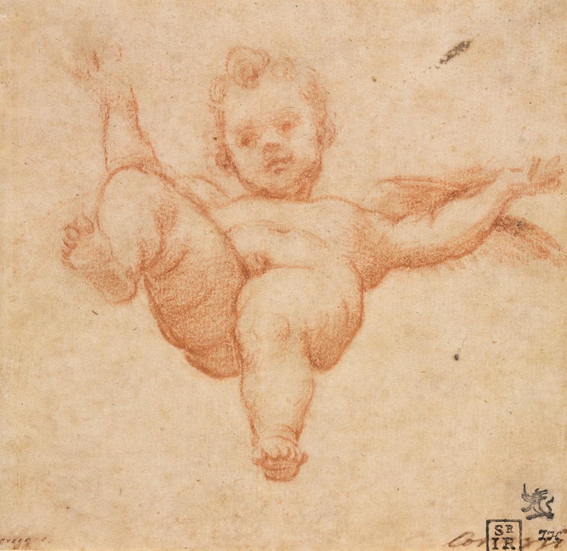 Flying Cupid by Аннибале Караччи, c. 1602 — digital art print download