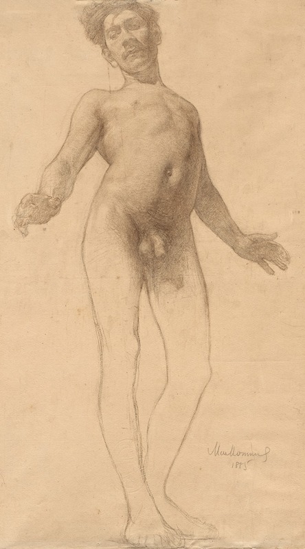 Standing Male Nude by Фредерик Уильям МакМонис, 1885 — digital art print download