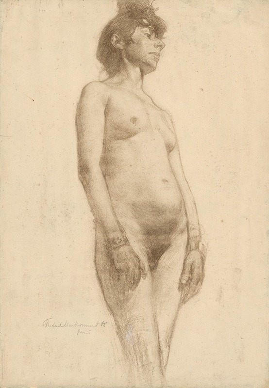 Nude Woman Standing by Фредерик Уильям МакМонис, 1885 — digital art print download