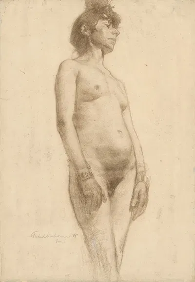 Nude Woman Standing by Фредерик Уильям МакМонис, 1885 — digital art print download