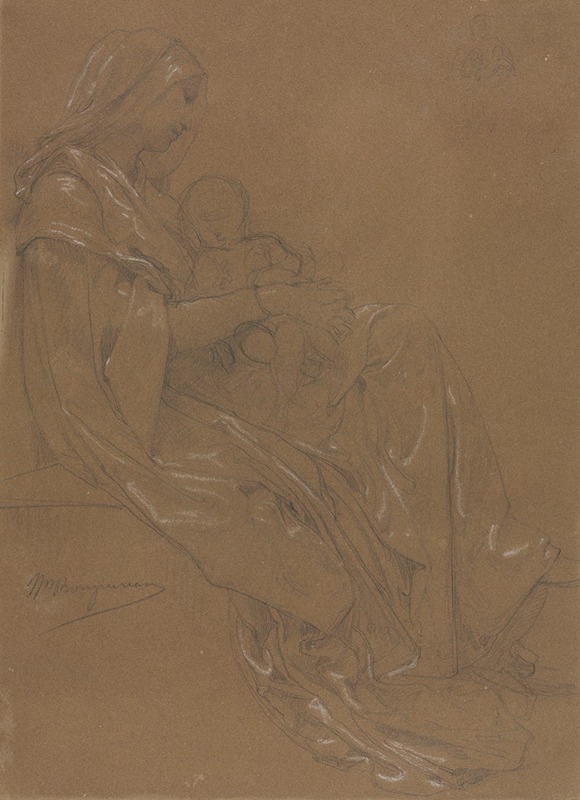 The Virgin and Child by Уильям Бугеро — digital art print download