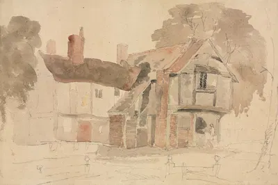 Bray Church Yard by Джон Варли, 1807 — digital art print download
