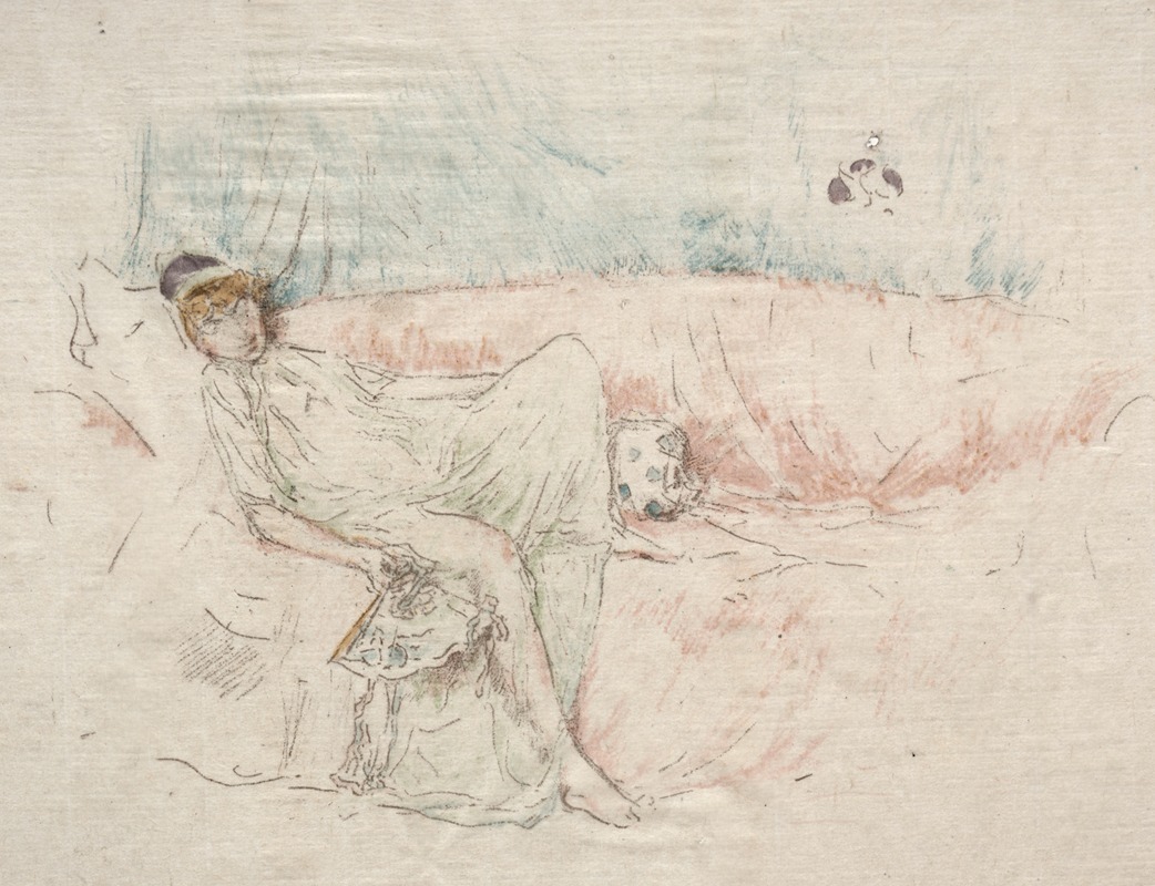 Draped Figure Reclining by Джеймс Абботт МаКнилл Уистлер, 1892 — digital art print download