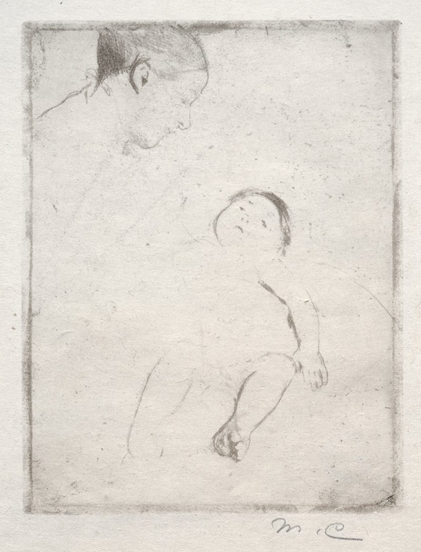 Bill Lying on his Mother's Lap by Мэри Кассат, c. 1889 — digital art print download