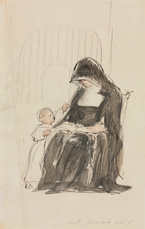 Nun Reading to a Child by Сэр Дэвид Уилки, 1835 — digital art print download