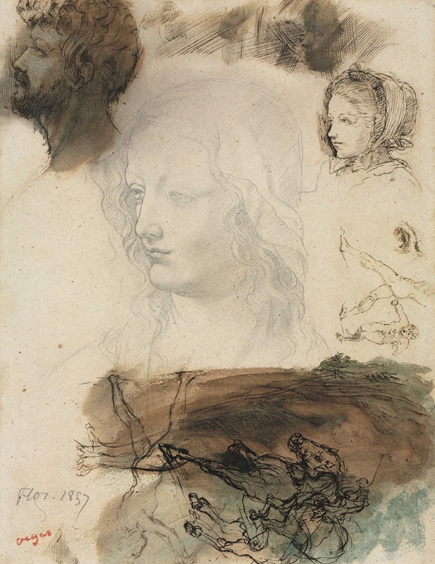 Sheet of Studies and Sketches — Edgar Degas