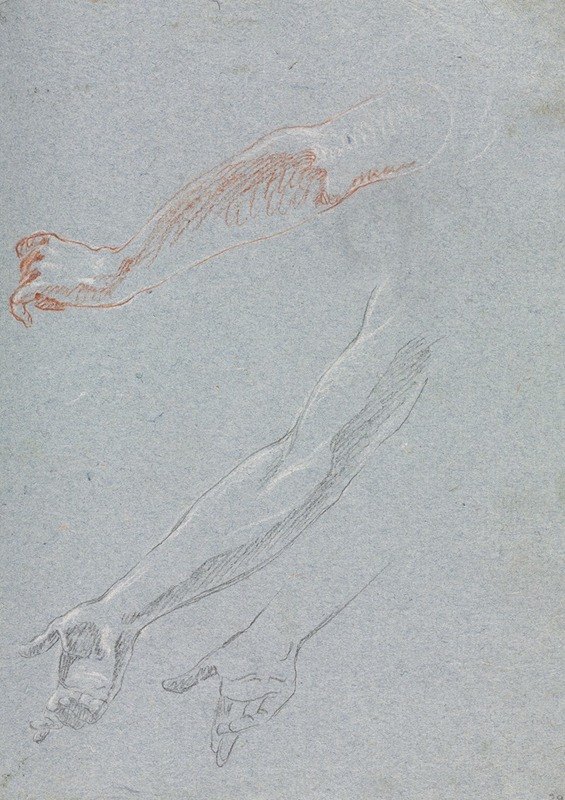 Study of hands and arms by Франческо Лоренци, 1760 — digital art print download