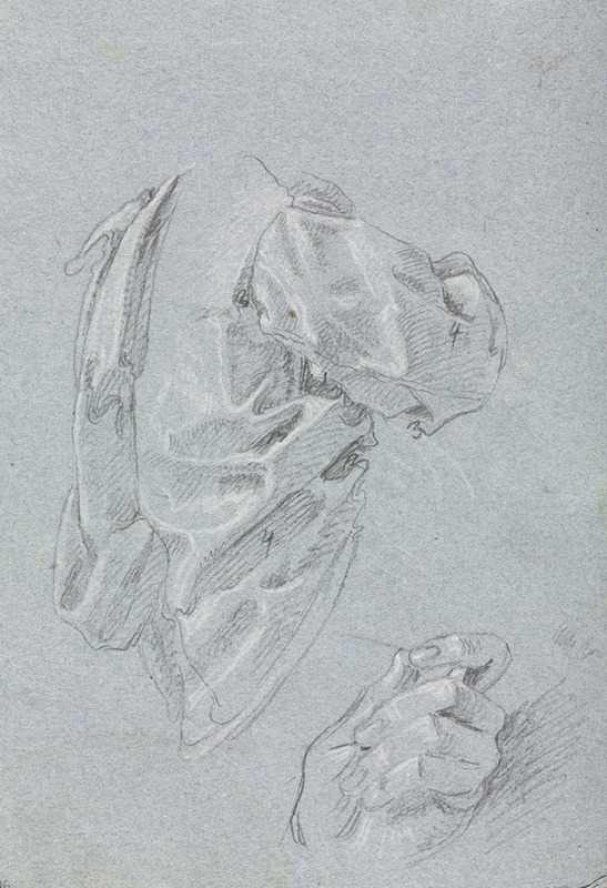 Drapery study with left hand by Франческо Лоренци, 1760 — digital art print download