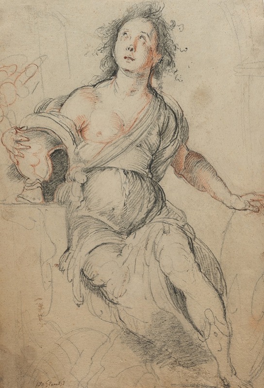 Allegorical Figure by Bernardo Strozzi, c. 1635 — digital art print download