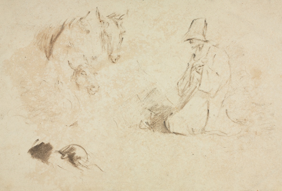 Sketches: Figures and Animals by Томас Гейнсборо — digital art print download