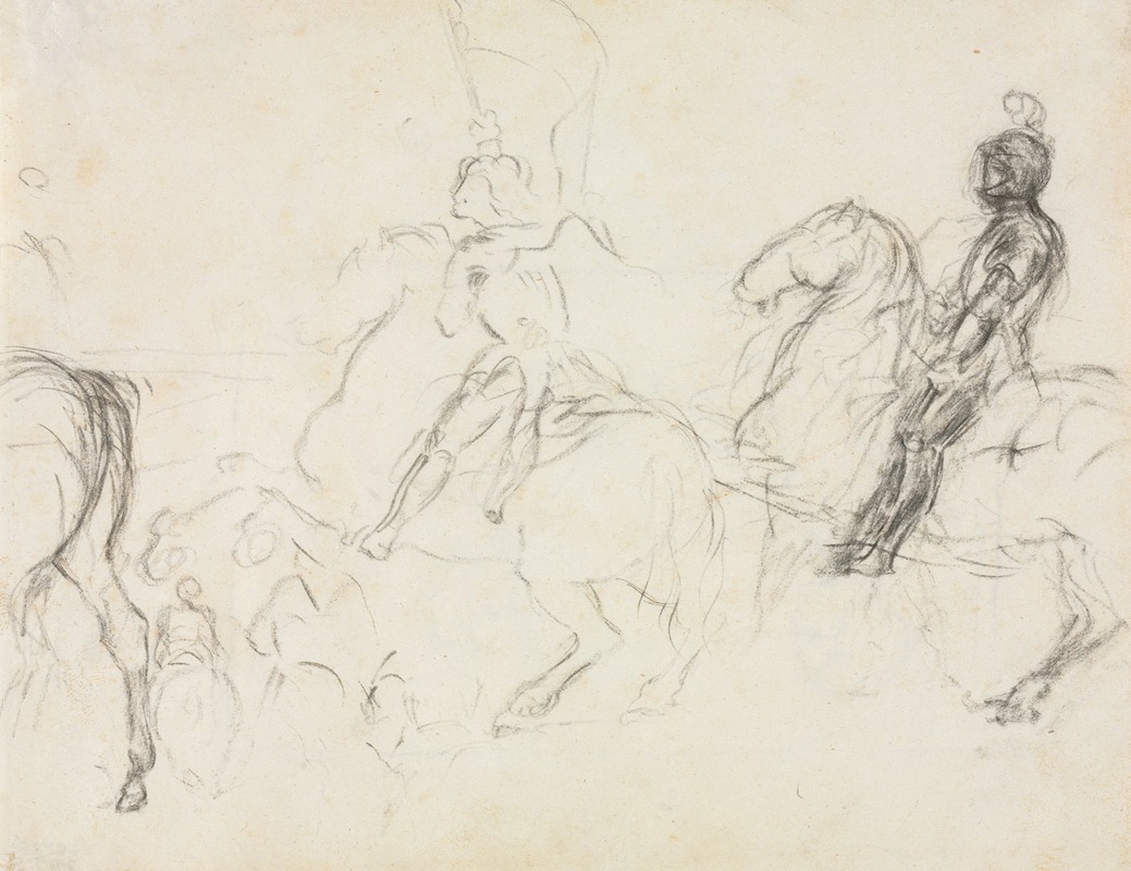 Battle Scene with Armored Figures on Horseback — Edgar Degas