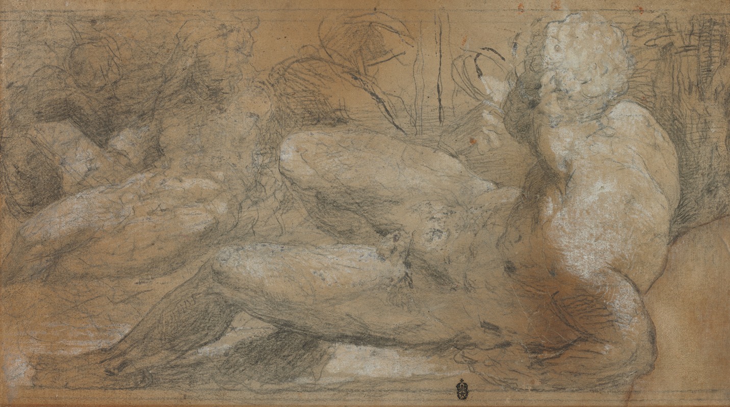 Three Male Nudes by Доменико Беккафуми — digital art print download