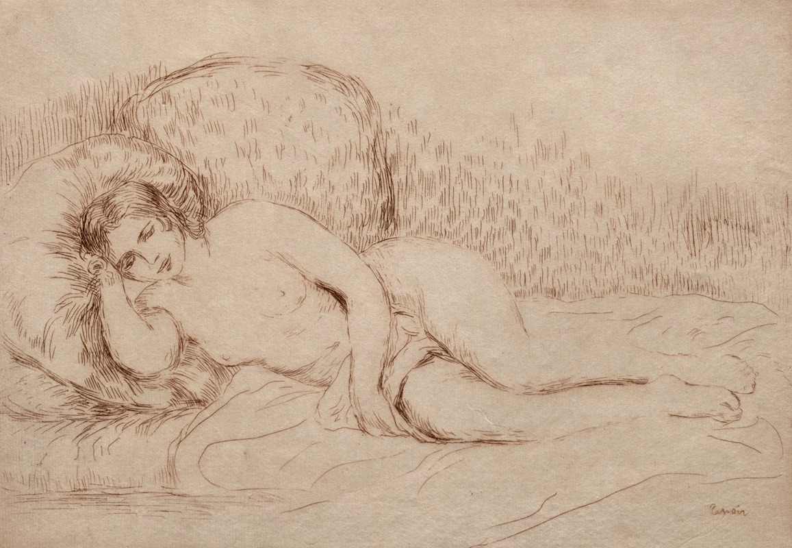 Femme nue couchée by Пьер-Огюст Ренуар, 1906 — digital art print download