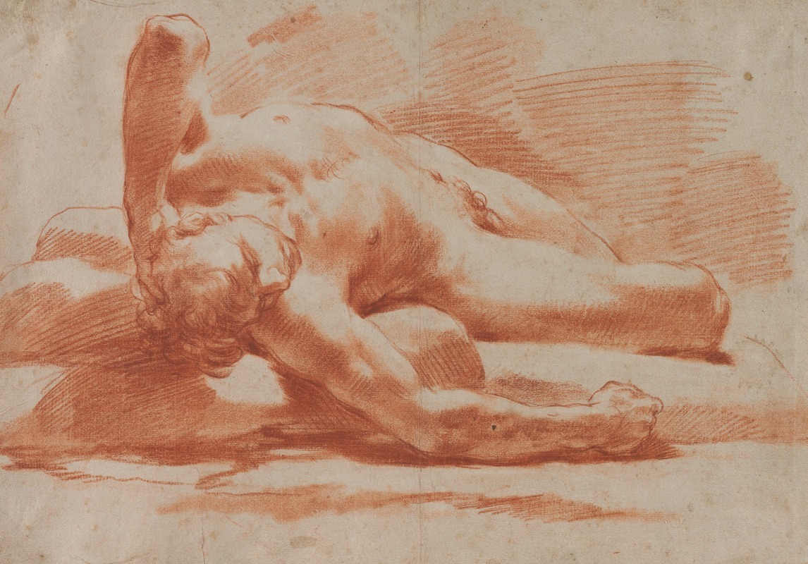 Reclining Male Nude by Гаэтано Гандольфи — digital art print download