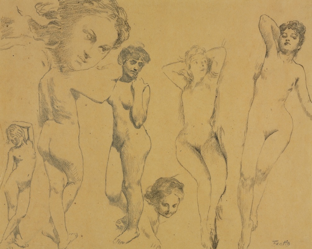 Studies of Female Nudes — Henri Fantin-Latour