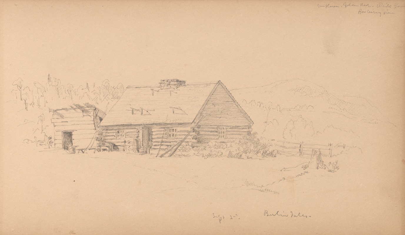 Sketchbook, page 14: "Berlin Falls September 2nd" — Sanford Robinson Gifford