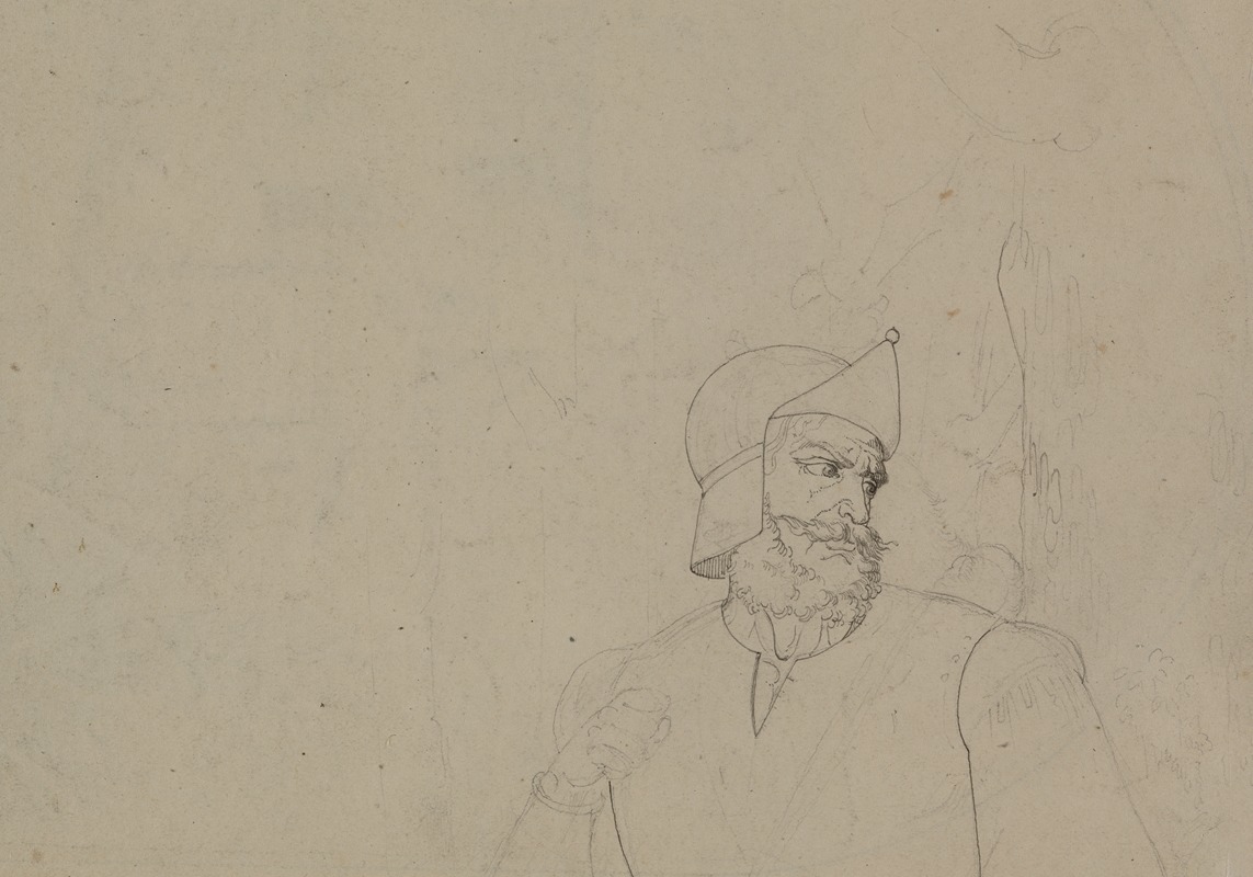 Soldier in a Landscape (verso) by Carl Wilhelm Tischbein — digital art print download