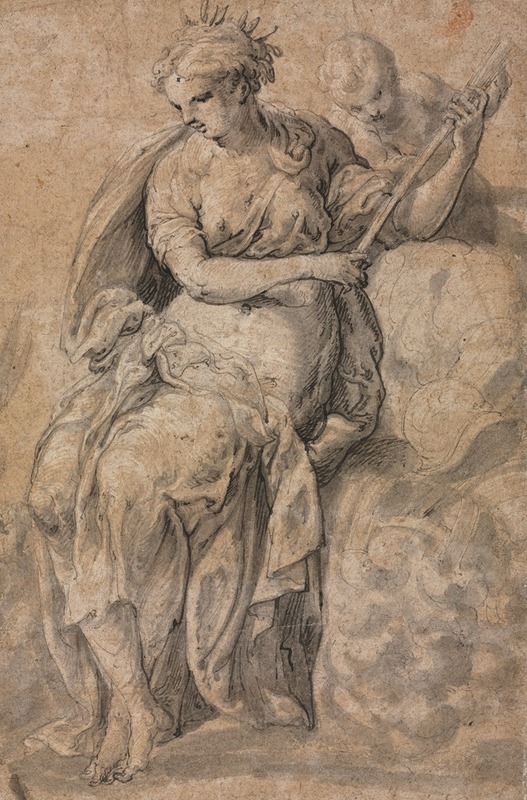 Allegorical Figure (verso) by Николо дель Абате — digital art print download