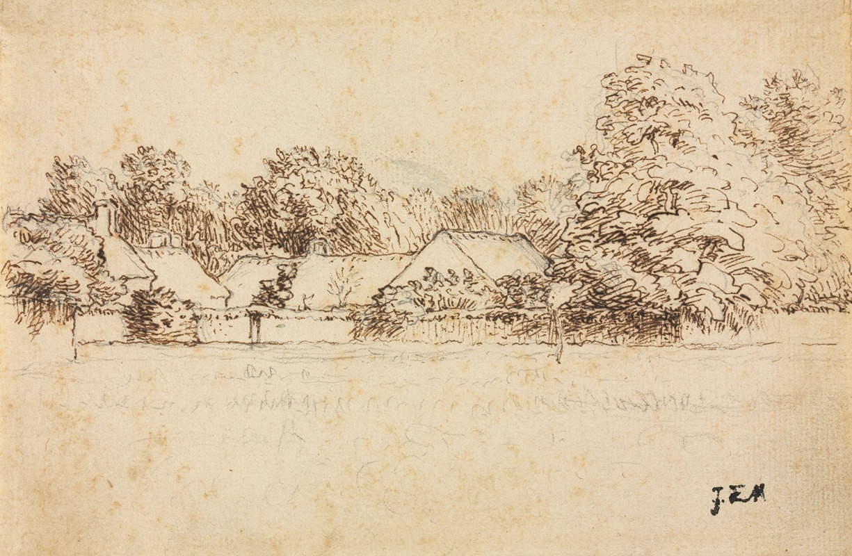 Cottages by Жан-Франсуа Миле, 1870-1871 — digital art print download