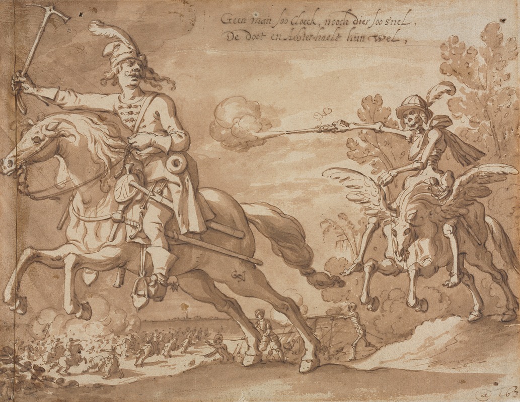 Death on Horseback Chasing a Flying Knight by Себастьян Вранкс, 1631 — digital art print download