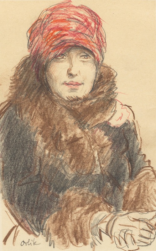 Woman in Hat and Coat — Emil Orlik