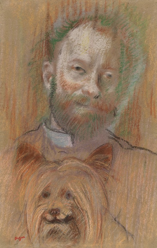 Ludovic Lepic Holding His Dog by Эдгар Дега, 1889 — digital art print download