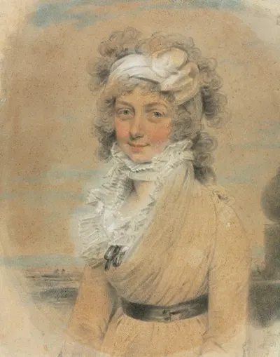 Young Lady with a White Bow on Her Head by Джон Даунман, 1795 — digital art print download