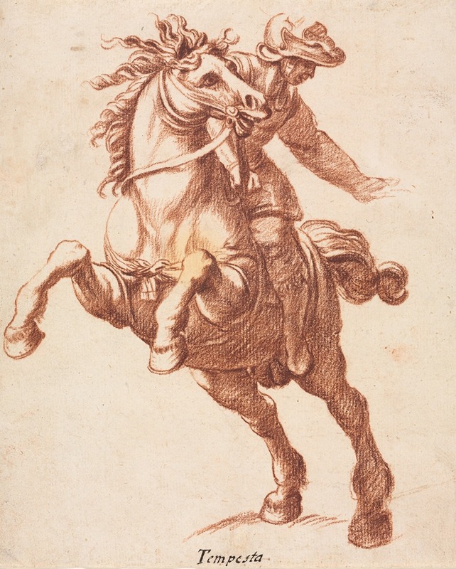 Rearing Horse and Rider — Antonio Tempesta