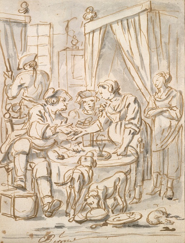 Interior Scene with Soldiers at a Table (c. 1730-1740(?)) by Charles Parrocel — digital art print download