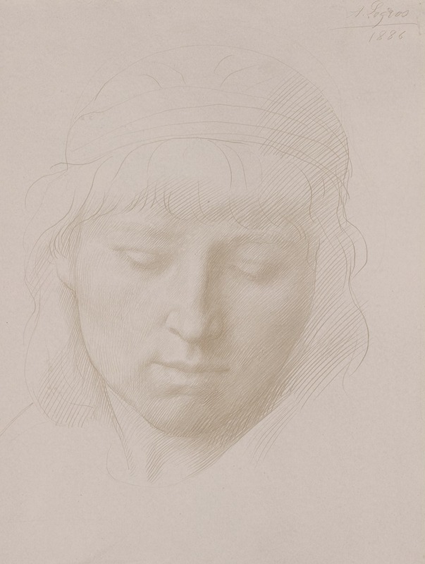 Head of a Man by Альфонс Легро, 1886 — digital art print download