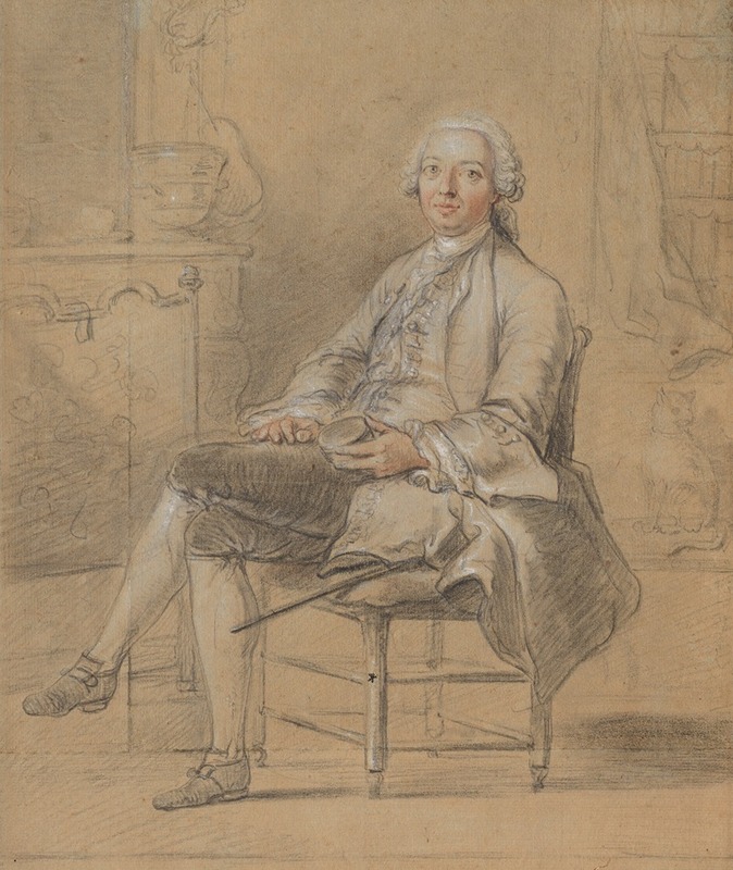 Seated Man Holding a Snuff Box by Луи Обер — digital art print download